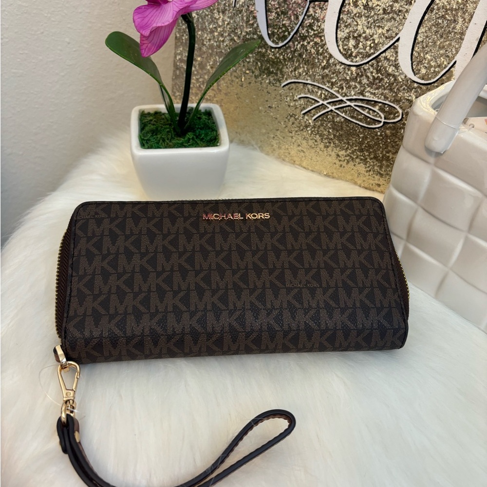 Michael Kors Dark Brown Signature Wallet